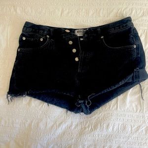 AGolde Black Denim Cutoffs